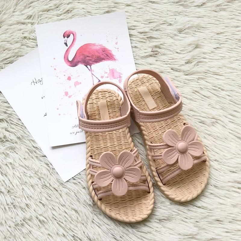 Girls Sandals Gladiator Flowers Sweet Soft Children's Beach Shoes Kids Summer Floral Sandals Princess Fashion Cute High Quality