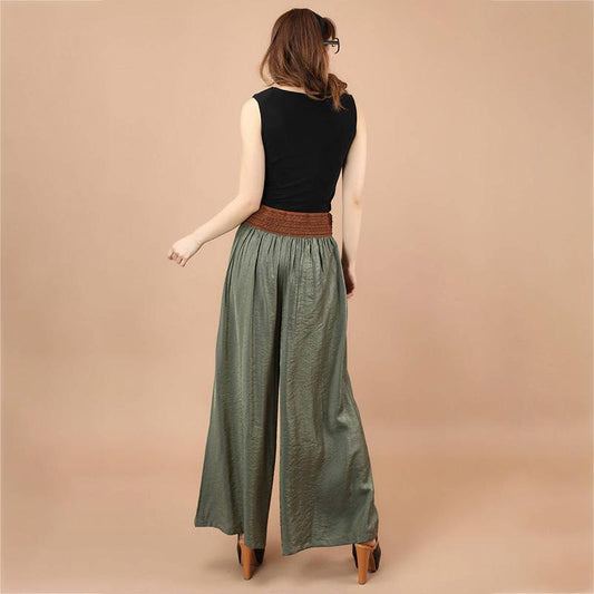 WTEMPO Cotton Silk Pants Women Loose High Waist Wide Leg Summer Straight Trousers Casual Cool Comfortable Office Home Go Out Party