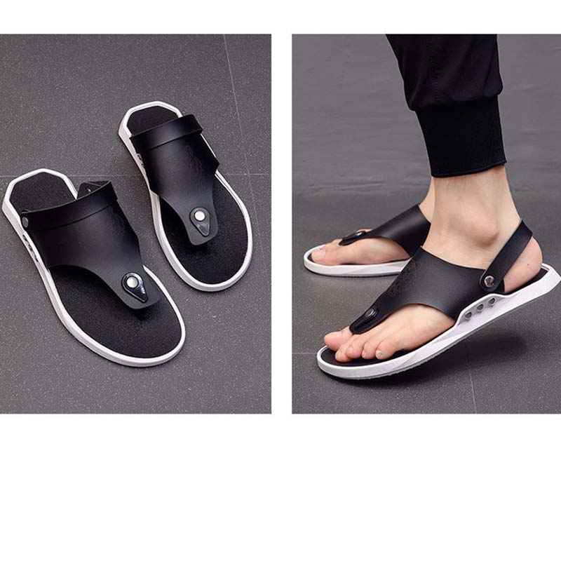 Handsome Men's Slippers Net Celebrity Simple Street Wear Flip Flops Summer Comfortable Breathable Non-slip Beach Sandals