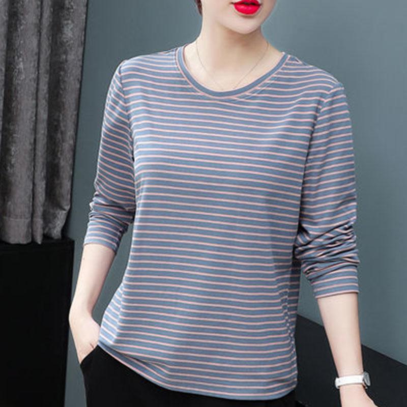 Casual Cotton Basic T-shirt Women Loose Long Sleeve  Tee Shirts Female Solid Tees Ladies Fall Tops Pullover