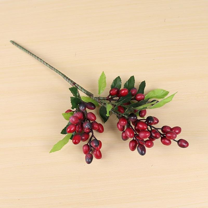 Berry Olive Fruit Bean Branch Christmas Simulation Flower Home Decoration Flower Wall Plant Wall Fake Flower Berry Ornaments