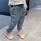 Children's Jeans Boys and Girls' Spring and Autumn Korean Style Casual Pants with Loose Embroidery Denim Pants