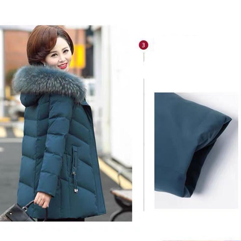 Autumn and Winter Ladies Mid-length Down Padded Jacket, Fashionable Middle-aged and Elderly Padded Jacket