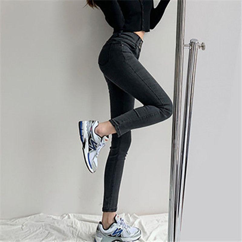 Spring Peach Hip Jeans Women's High Waist Slimming Stretch Hip Tight-fitting Pants Nine-point Pants