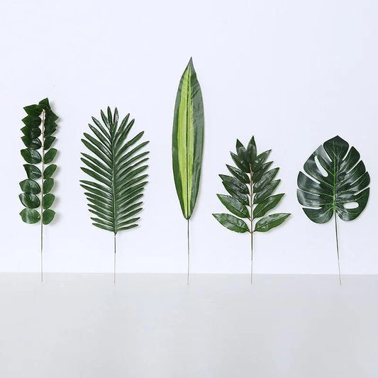 Simulation Green Plant Turtle Back Leaf Brazil Leaf Oak Leaf Decoration Landscaping Holiday Setting with Leaf Ornaments