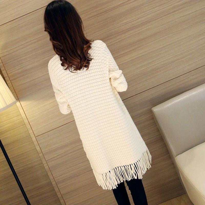 Autumn and Winter Casual Coat Mid-length Long-sleeved Cardigan Loose Knit Sweater