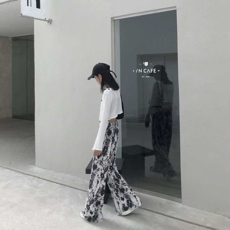 Wide Leg Pants Summer Thin Section Female Students Korean Graffiti Summer Casual Pants Women Loose Wild