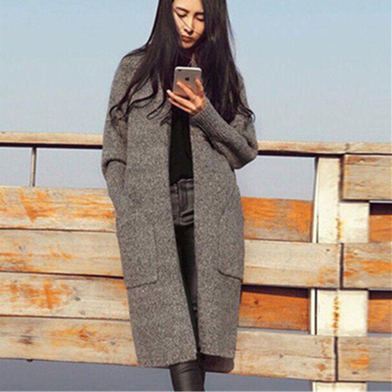 Womens' Autumn Cardigan Long Sweater Sweater Women Cuff Design Cardigan Design