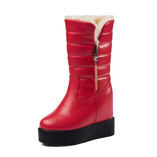 Winter Snow Boots Women's Middle-top Boots Korean Version Thickened Warm Women's Boots Inner Heightening Cotton Boots