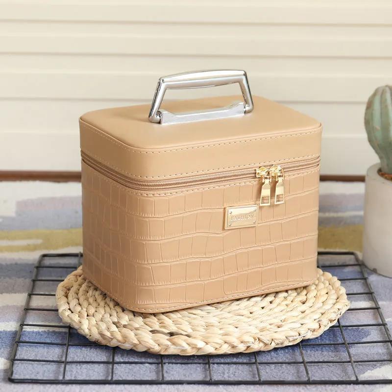 Cosmetic Bag Solid Color Large Capacity Multifunctional Portable Cosmetic Case Portable Simple Storage Box