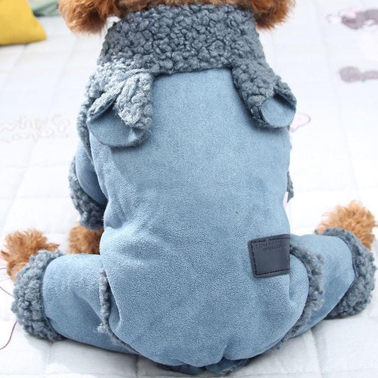 Dog Clothes Thickened Warm Deerskin Velvet Fleece Thickened Cotton Coat Teddy Bichon Schnauzer Pet Winter Clothing Outdoor Outfit