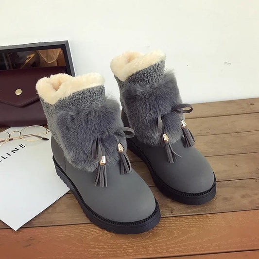 Snow Boots Women's Autumn and Winter Korean Version of All-match Women's Cotton Shoes Short Tube Plus Velvet Warm Ankle Boots