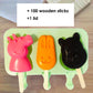 Homemade Food Grade Silicone Ice Cream Molds Ice Lolly Moulds Freezer Cartoon Ice Cream Bar Molds Maker with 100 Popsicle Sticks