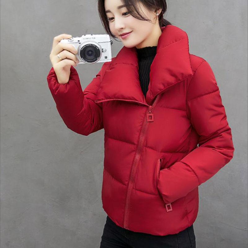 Winter Short Ladies Down Jacket Korean Fashion Loose Thick Large Size Cotton Turtleneck Jacket