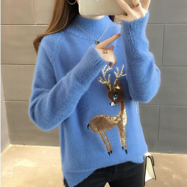 Autumn and Winter Mohair Sweater Fashion Knit Bottoming Shirt Loose Short Women's Top