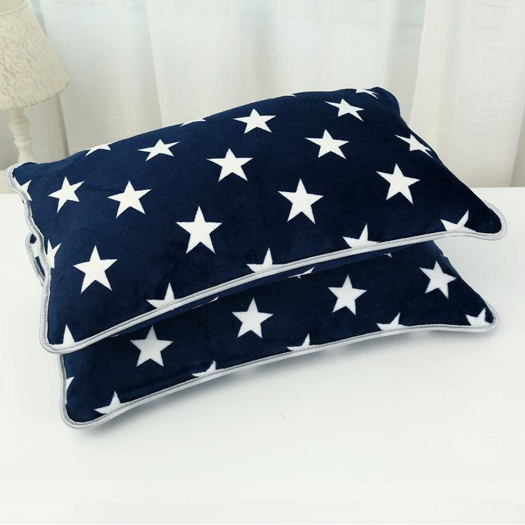 Coral Velvet Pillowcase Flannel Pillow Cover Winter Thicken A Pair of Pure Color Zipper Pillowcases 48*74cm