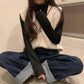 Vest Women's Outer Wear Korean Knit Bottoming Shirt Short Solid Color Button Top V-neck Loose Vest Autumn