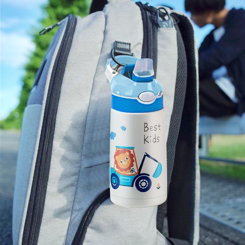 400ml Stainless Steel Thermos Mug Cup for Children Portable Keep Warm Cold Water Bottle for Winter Kids Boy Girl Christmas Gift