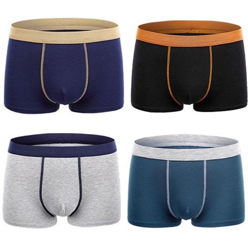 4-pack of Pure Cotton Antibacterial Men's Underwear Boxer Comfortable Breathable Boxer High-end Plus Size Briefs Men's Shorts