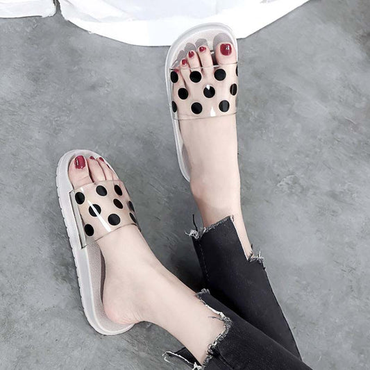 Personalized Slippers Female Summer Outdoor Non-slip Bath Fashion Simple Plastic Soft Bottom Bathroom Sandals The Shoes Are One Size Smaller