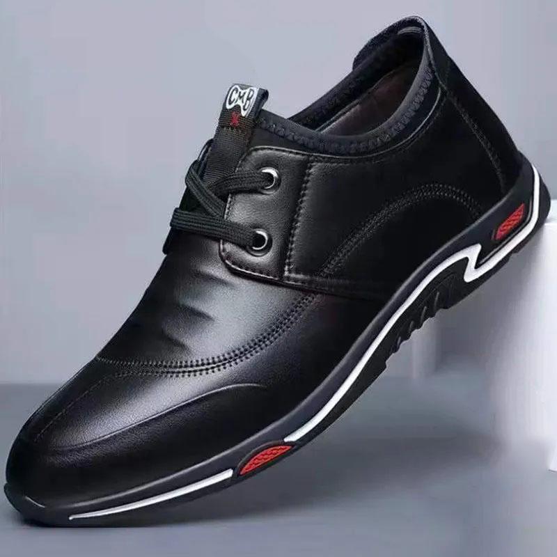 Spring and Autumn Men's Trendy Casual Leather Shoes High Quality Sports Leather Shoes Casual Driving Shoes Dad Shoes