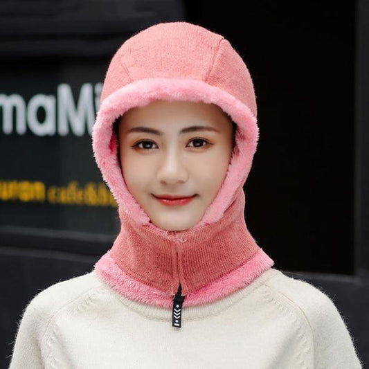 Cycling Wool Hat Women's Autumn and Winter Cycling Windproof Cold Warmth Thickened Wild Winter Outdoor One-piece Hat