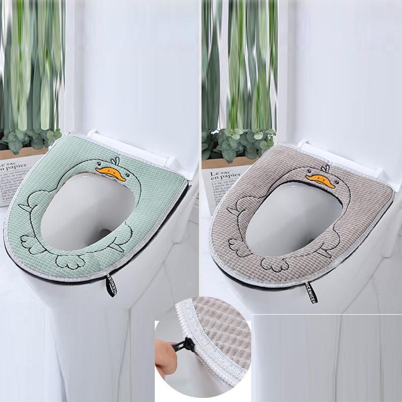 Two-piece Household Toilet Seat Gasket Four Seasons Waterproof Universal Toilet Cushion Winter Toilet Toilet Cushion Zipper Toilet Seat Cover