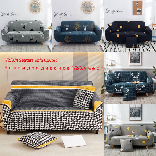 Elastic Sofa Cover 1/2/3/4 Seater Stretch Sofa Slip Cover Anti Slip Casual Simple Sofa Slipcover for Living Room Bedroom Home Decor Sofa Cushion