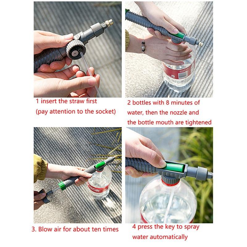 1/2pc Adjustable Air Pump Manual Sprayer Drink Bottle Spray Head Nozzle Garden Watering Tool for Home Garden