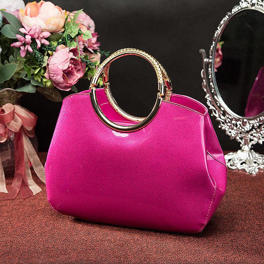 Bright Patent Leather Women Shoulder Bags Ladies Handbags Casual Top-handle Messenger Bag Tote Bag