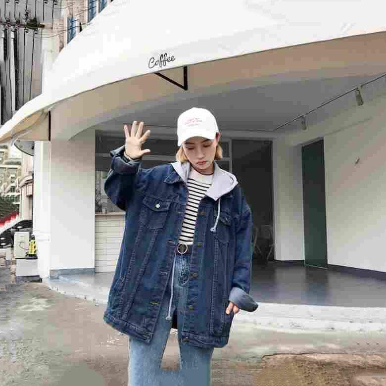 Basic Coat Denim Jacket Loose Women Jackets Hooded Tops Cowboy Coat Denim Outwear Ladies Jackets