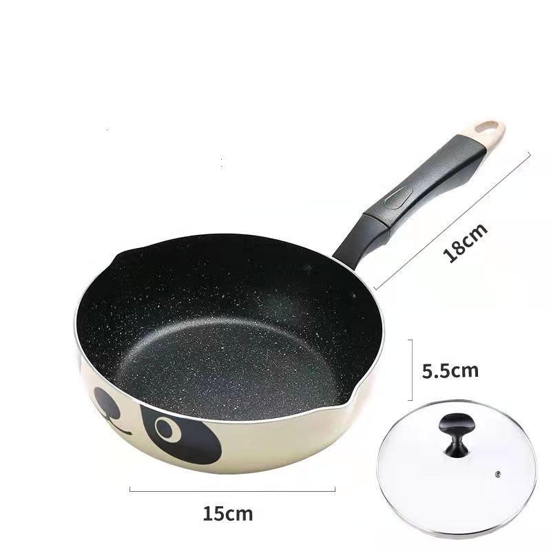 20cm Japanese Style Cute Panda Printed Non-stick Frying Pan Aluminum Small Wok