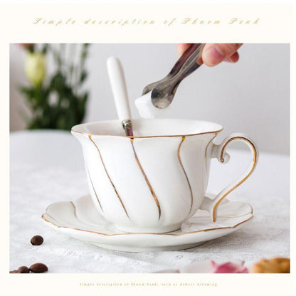 European Bone china coffee set Creative simple ceramic porcelain dish Afternoon tea milk cup