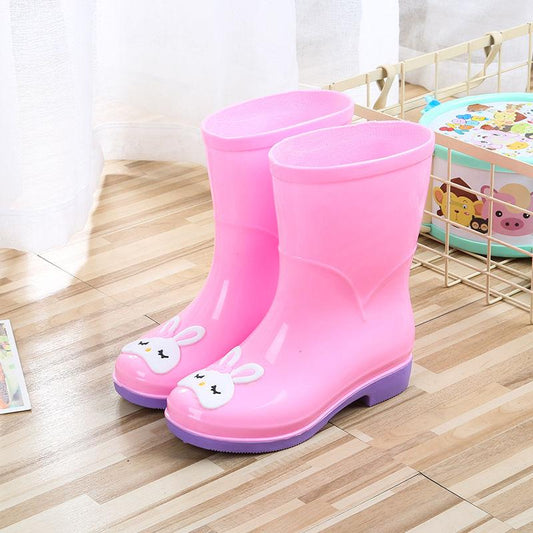 Children's Rain Boots, Female Students, Big Boys, Non-slip Rain Boots, Male Kindergarten Fashion Cute Tendon-soled Waterproof Shoes