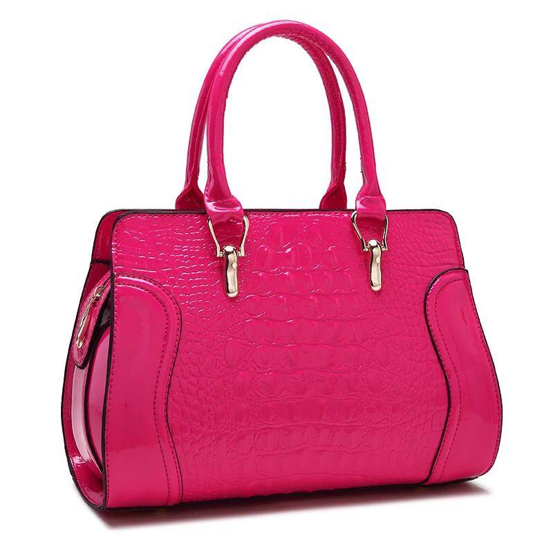 Woman bag European and American style handbag Trendy wild Patent leather bag Genuine Leather