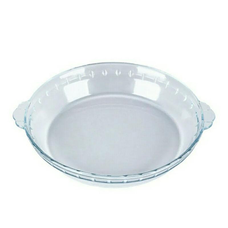 Household Heat-resistant Thickened Transparent Tempered Glass Round Binaural Bakeware Steamed Fish Plate Fruit Plate