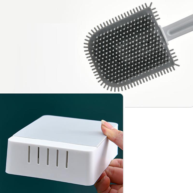 The Toilet Brush Has No Dead Ends Multifunctional Household Free Punch Wall-mounted Creative Silicone Toilet Brush Cleaning Toilet Brush Set