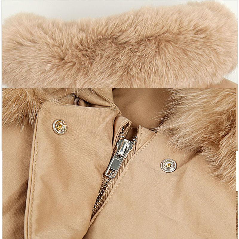 Girls' Fur Collar Cotton Clothes Winter Clothing Plus Velvet Children's Quilted Jacket Mid-length Coat To Keep Warm