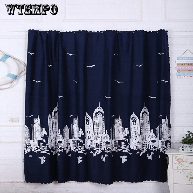 Shading Printed Curtains Living Room Bedroom Finished Cartoon Blackout Curtains