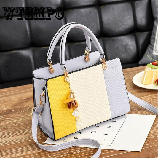 Women Vintage Soft PU Leather Handbag Horizontal Square Shoulder Bag