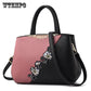 Handbag Fashion Women Leather Embroidery Flower Ladies Shoulder Bag