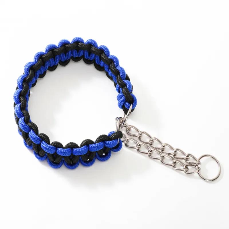 Dog Collar Labrador Chain Collar Puppy Necklace Adjustable Knitted Collar Pet Neck Medium Large Dog Walking Collar Pet Leash