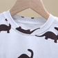 Kids Boys Short Sleeve T-shirts Tops Clothes 2-8Y Baby Boy Print Tees Children Clothing Kid Cotton