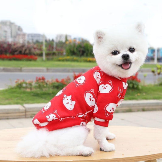 Pet Dog Costume Cute Animal Printed Pet Coat Soft Pullover Dog Shirt Jacket Sweatshirt Cat Sweater Pets Clothing Outfit Puppy Cartoon Outwear