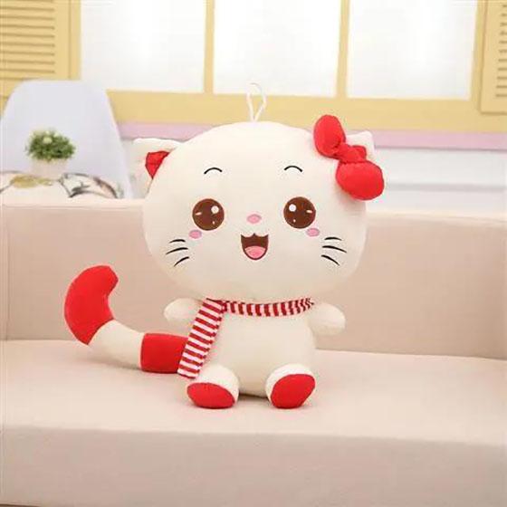 Children's Plush Toys Cute Kawaii Cat with Bow Plush Dolls Toys Gift Stuffed Soft Doll Cushion Sofa Pillow Gifts Xmas Gift Party Decor