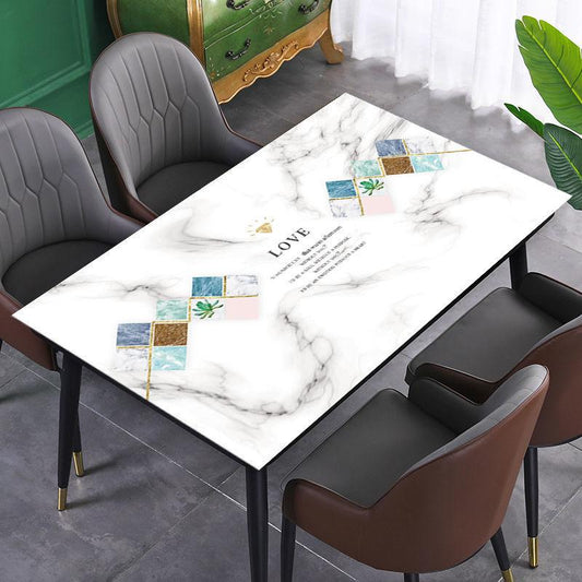 Printing Table Mat Waterproof and Oil-proof Disposable Tablecloth Nordic Pvc Crystal Plate Light Luxury Soft Glass Coffee Table Mat