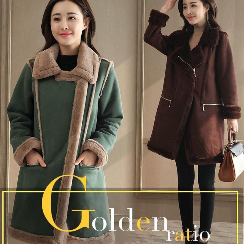 Suede Cotton Coat Winter Korean Version of Loose Thick Fur Lamb Fur Coat Female Mid-length Coat