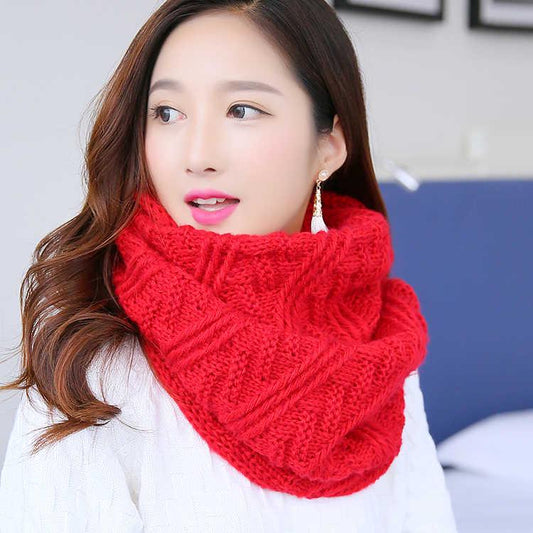 Warm Accessories Women Men Infinity Shawl Knitted Neck Warmer Scarf