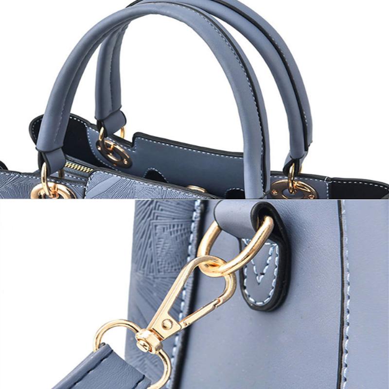 Luxury Top-Handle Bags Solid Color High Quality PU Leather Handbags for Women Bags Large Capacity Personality European Style Crossbody Bag