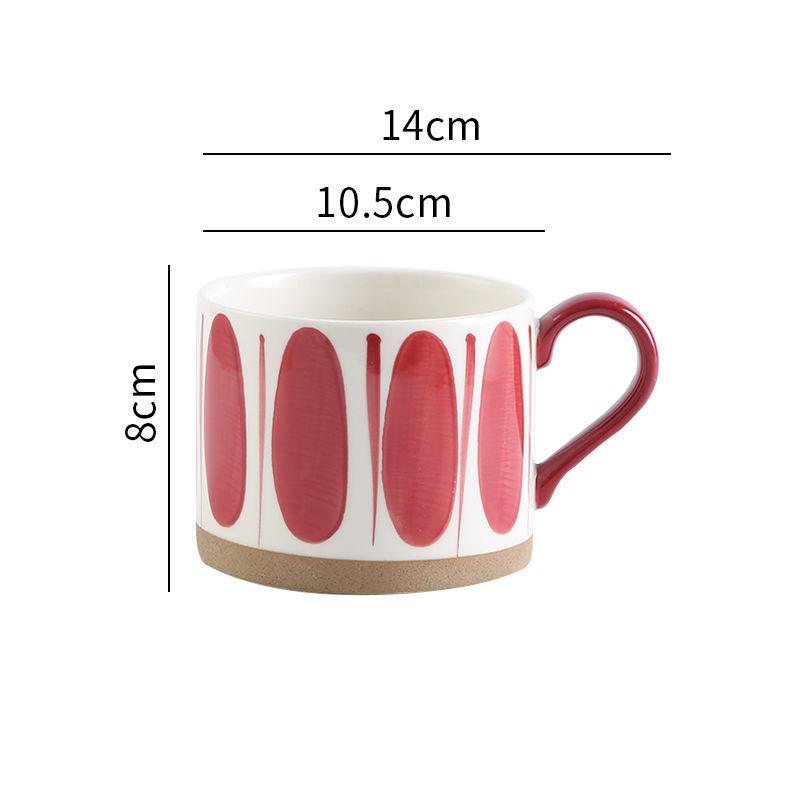 Hand-painted Breakfast Cup Oatmeal European Cute Yogurt Cup Home Net Red Milk Cup Large Capacity Cereal Mug